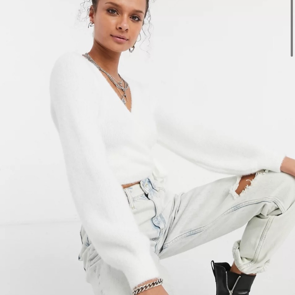 Urban outfitter cropped fuzzy sweater